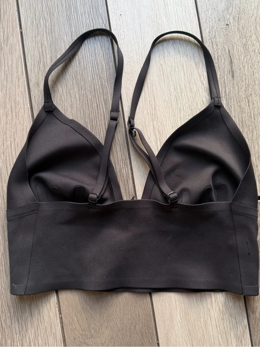 Free People Black Longline Triangle Bralette